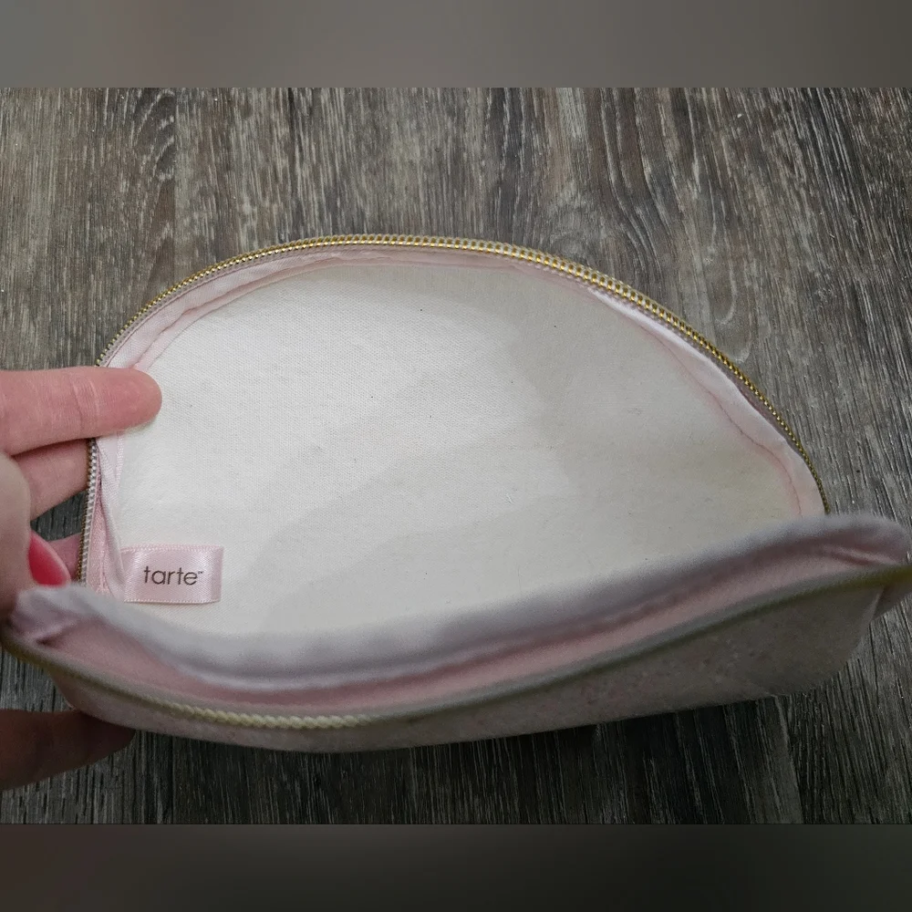Tarte cosmetics pink glitter makeup‎ bag